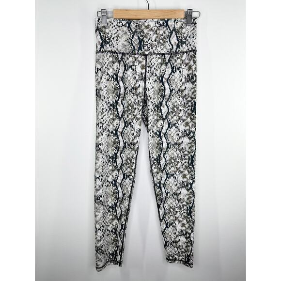 Kyodan Black White Snake Print Pull On Active Leggings Women's Size Medium M - Picture 1 of 7